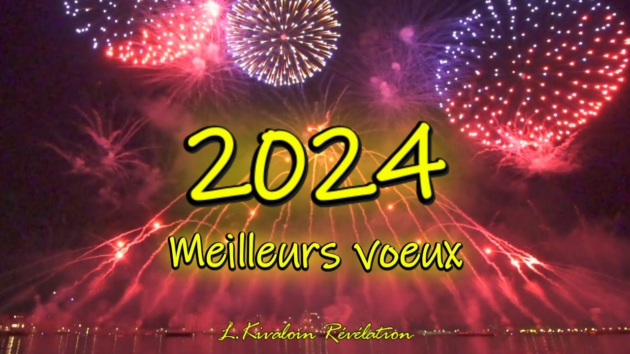 Célébration du Nouvel An 2024. Vœux du Nouvel An avec des feux d