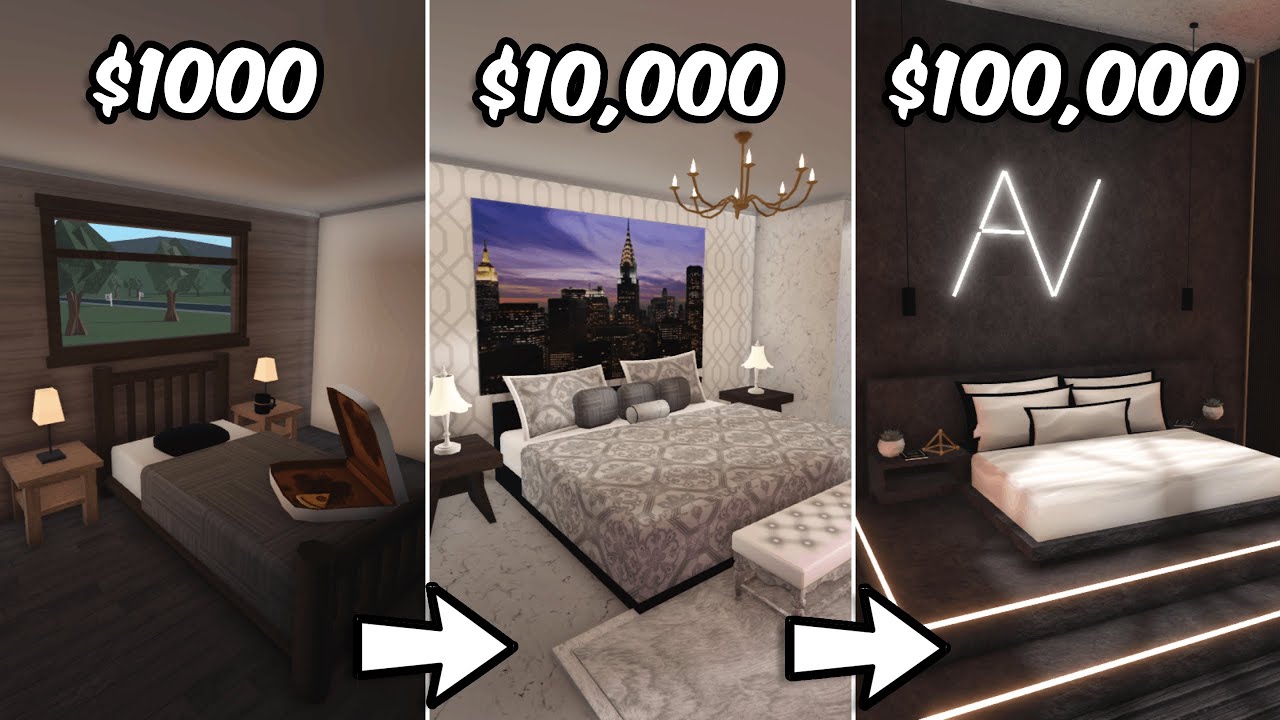 BUILDING A BEDROOM IN BLOXBURG with 1k, 10k, and 100k YouTube