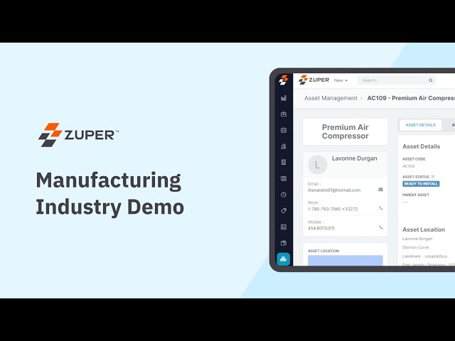 Manufacturing Industry - Zuper Overview Demo class=