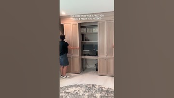 🏠Hidden Office Space Tour | We combined a sitting room, office, & storage space! #SHORTS