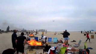 Coronado Beach Bonfire with Navy Jet Landing