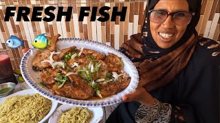 GREEN PASTA SAUCE | Cooking with Hooyo Shamis FISH MEAL today in Hargeisa Somaliland 2024