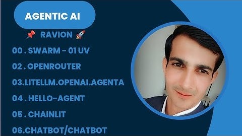 Ravion.00.Swarm, 01.UV, 02.OpenRouter, 03.Litellm-OpenAI-Agent, 04.Hello-Agent Chainlit & Chatbots 🔥