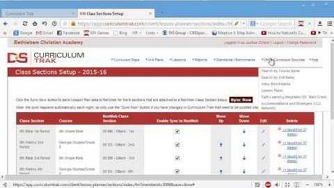 Lesson Planner - RenWeb Integration - Individual Teacher Sync