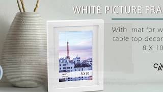 Cavepop 8x10 White Picture Frame (With Mat)