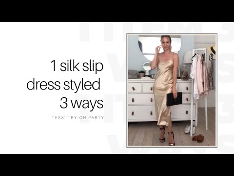 One silk slip dress styled 3 ways