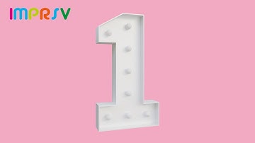 3FT Light Up Number 1 User Guide (Round Font)