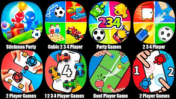 Stickman Party,Cubic 2 3 4 Player Games,Party Games,2 3 4 Player Games,Duel Player Game Pvp Challeng