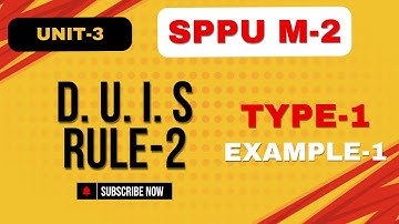 sppu m2 unit 3 duis rule example 2 #sppu #endsem #engineeringmaths #unit3