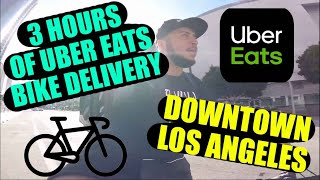Uber Eats Delivery on a Bike Friday Hustle  Downtown Los Angeles  Uncut Unedited