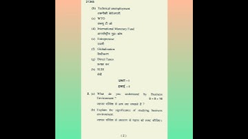 MDU Bcom pass 2nd sem Business Environment paper 2019