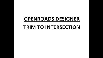 ORD - MicroStation - 9.9 - Trim to Intersection