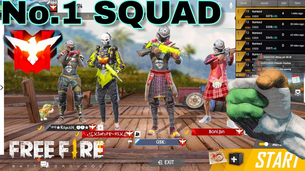 Free Fire live GIVEAWAY | Squad Ranked Game | Heroic Game ... - 