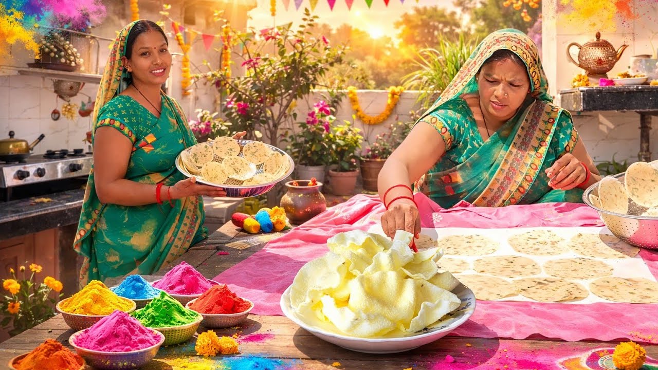 🙋होने लगी होली की तैयारी🎉घर पर पापड़ और खेतों में ढेर सारे काम l Sharda Maurya villagelife 