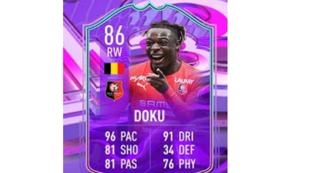 86 Jeremy Doku Fut Birthday Card|FIFA 22