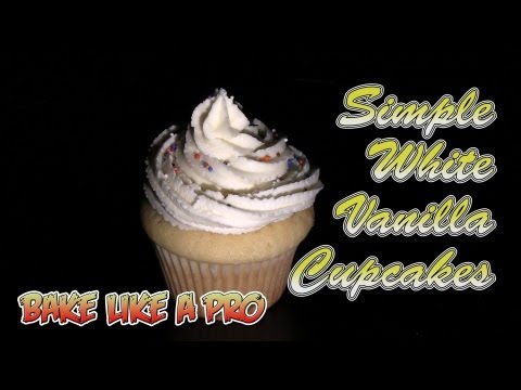 Simple White Vanilla Cupcakes with Wilton Buttercream Icing