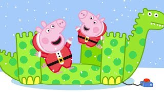peppa pig official channel george pigs best day with dinosaur on christmas day