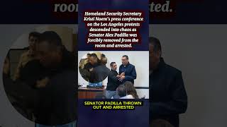 Crisis at Secretary Kristi Noem's Press Conference: Senator Padilla Forcibly Removed