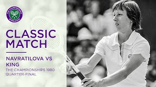 Martina Navratilova vs Billie Jean King Wimbledon 1980 Quarter-final Full Match