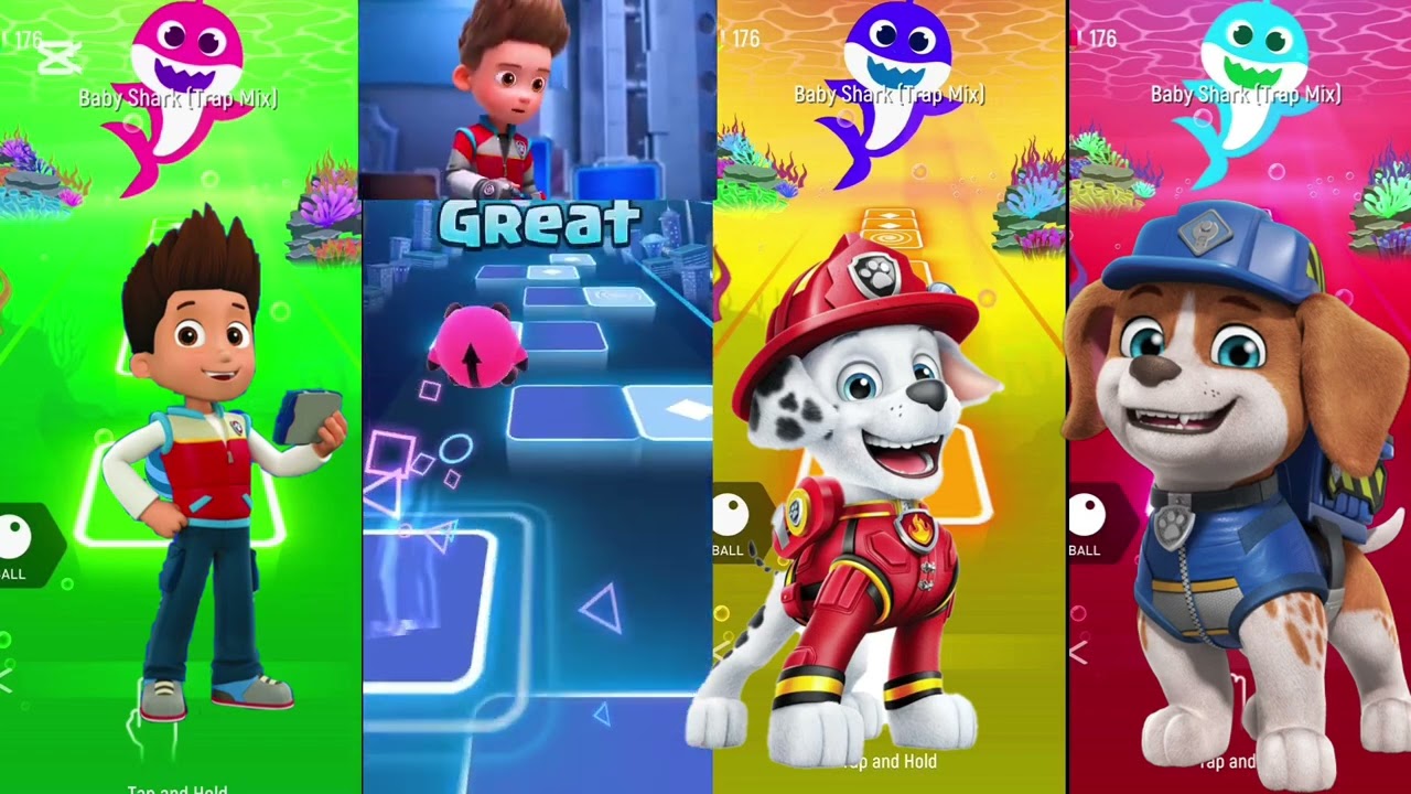 Paw Patrol × Baby Shark – Rainbow Hop Adventure