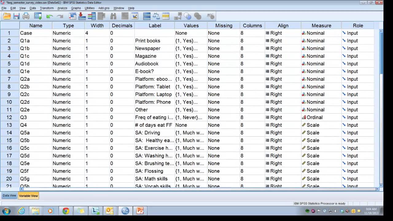 Spss Code Book Sample