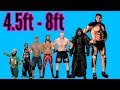WWE wrestlers' Height Comparison (3-8 feet)