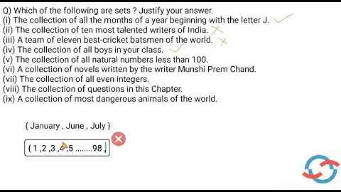 Which of the following are sets ? Justify your answer. I CLASS 11 NCERT MATHS I CHAPTER 1 - SETS