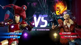 Iron man and Spider-man VS. Dormamu and Captain Marvel 🕹 Marvel VS.Capcom Infinite