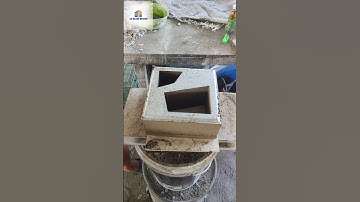 Making a concrete block using a mold #construction #block #diy