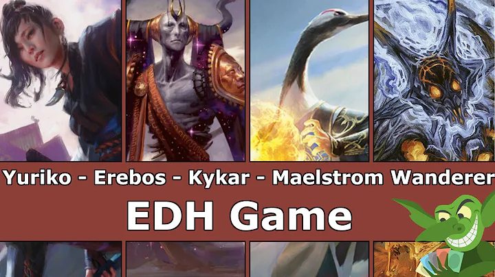 Yuriko vs Erebos vs Kykar vs Maelstrom Wanderer EDH / CMDR game play for Magic: The Gathering
