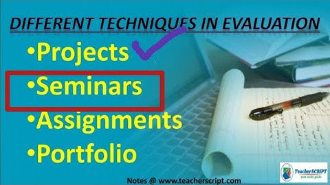 Different techniques of evaluation ||SEMINAR METHOD||Assessment for learning