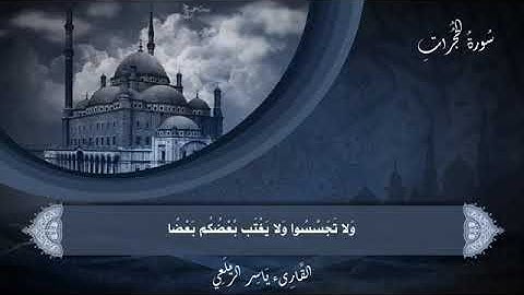 Best Surah HUDJURAT Yasser Alzailaie سوره الحجرات للقارئ ياسرالزيلعي