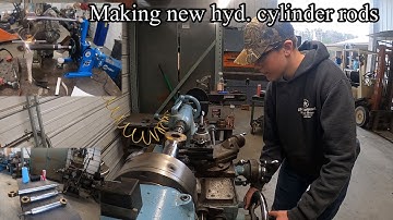 Hydraulic cylinder chrome rod replacement, machining and welding on IH 175c track loader