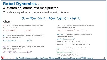 S20 - Robot Dynamics: Euler Lagrange Formulation III - General Matlab Code