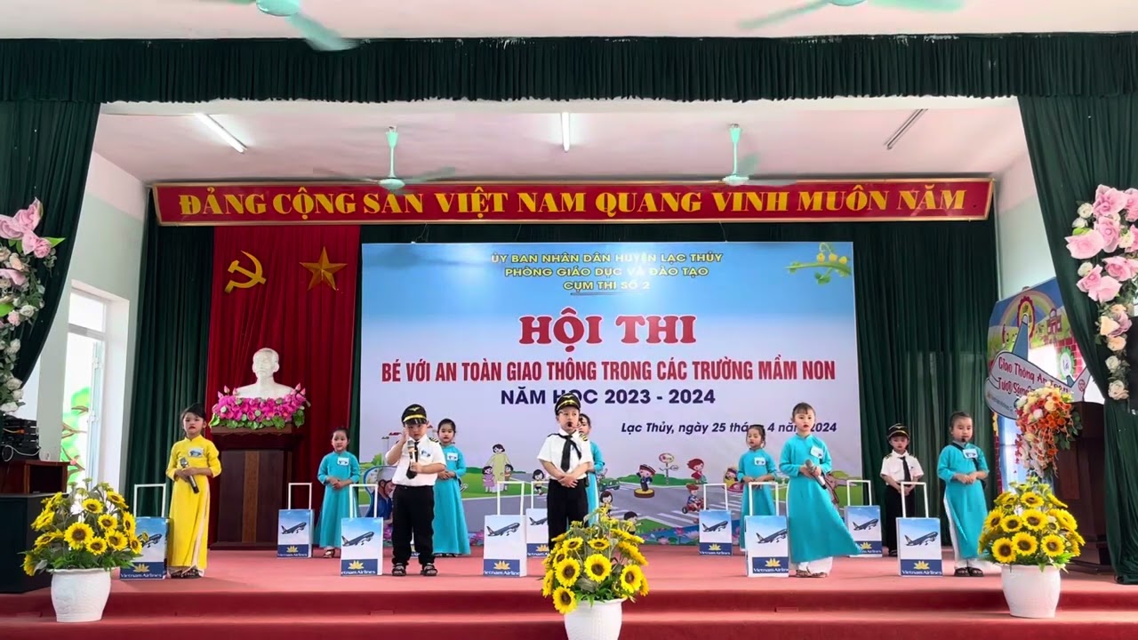 Màn chào hỏi - Hội thi Bé với An toàn giao thông-  Trường Mn xã Khoan Dụ