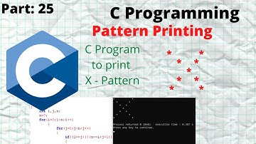 C Program to Print X Pattern | C Programming (Hindi/Urdu/English)
