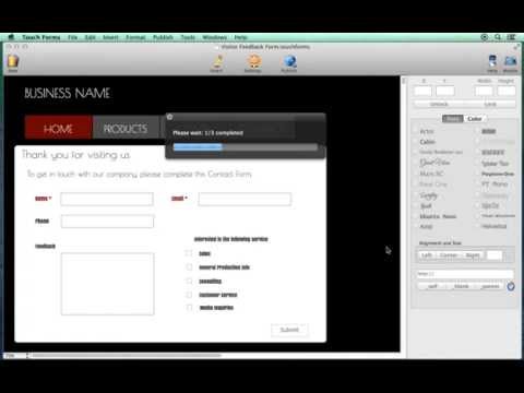 How to update the form sent response message using Touch Forms for Mac