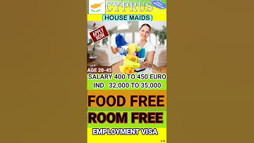 HOUSE MAID JOB IN CYPRUS//SALARY 32,000TO35,000 MONTHLY//WATSP CALL-+917717349717
