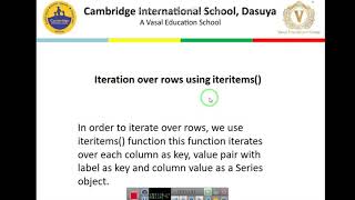 Grade 12 IP Pandas Dataframe Iteration Part  13 04 2020