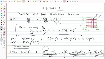 Lecture 12 - CFD - Transient 2D Heat Conduction equation - Explicit and Implicit FD methods