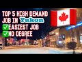 🔴Top 5 Demand jobs in Yukon | Job Hiring in Yukon | Newcomers job in Yukon CANADA No College degree