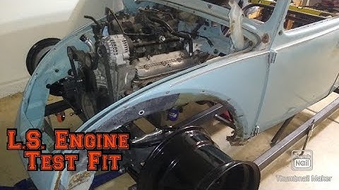 Chevy ls 5.3 motor VW V8 RatRod Bug Pt. 3 test fitting the ls motor and turbo 350 trans
