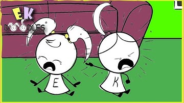 Emma and Kate Crying - Emma & Kate EK Doodles Cartoon Animation for Kids!