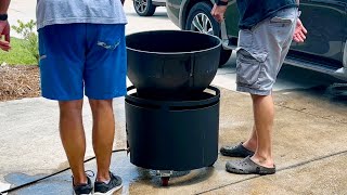 Seasoning a 20 gallon Black Iron Pot