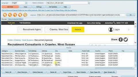 How to extract yellow pages database with tool 2019