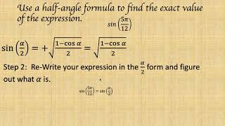 Half-Angle Formula Notes