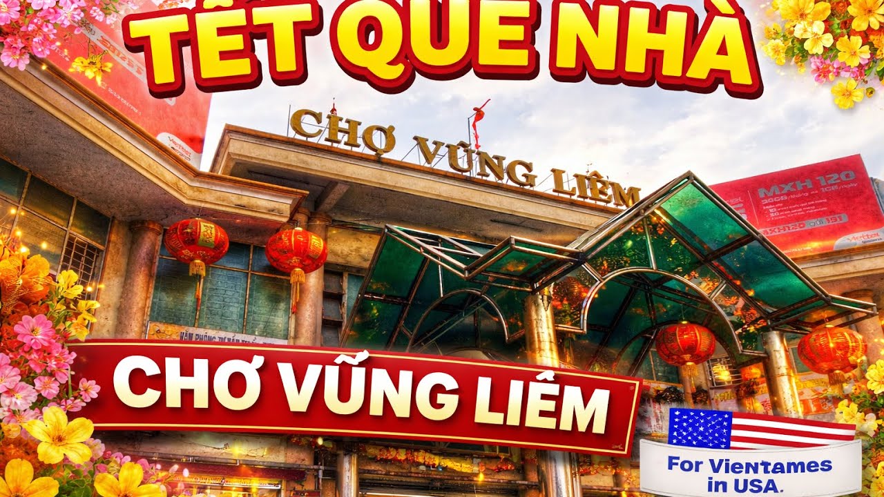 Walking in Vũng Liêm Tet Market 2026 | Tết Miền Tây Việt Nam for Vietnamese in USA 🇺🇸🇻🇳