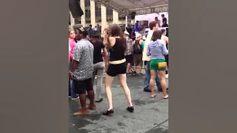 Crazy girl dancing