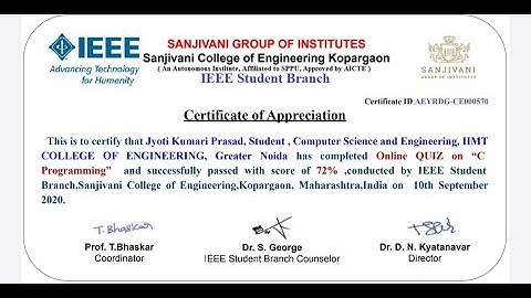 Online quiz on C programming | IEEE Certificate Quiz ||Online quiz with free certificate within 2min