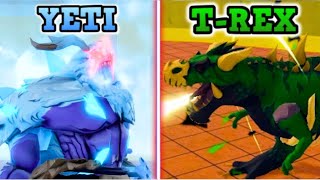 The Battle Roar Yeti Vs T-Rex In Blox Fruits